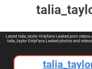 talia taylor of leaks|Talia Taylor